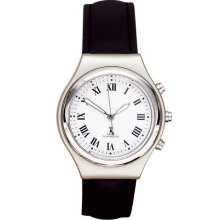 Women's Atomix Atomic Smooth Black Leather Band Watch