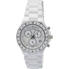 Women's Ceramic Case and Bracelet Mother of Pearl Dial Chronograph Day