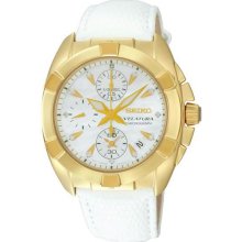 Women's Gold Stainless Steel Case Quartz White Dial Velatura Chronogra