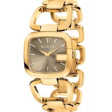 Women's Gold Tone Stainless Steel Brown Dial G-Gucci
