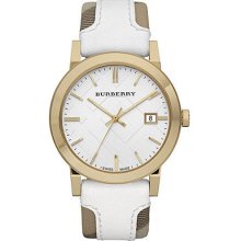 Women's Haymarket Stripe with White Leather Strap Watch