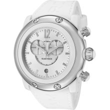 Women's Miami Beach Chronograph Silver Dial White Silicone