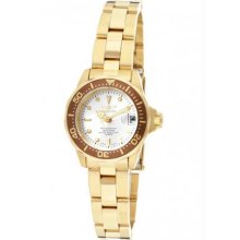 Women's Pro Diver Gold Tone Stainless Steel Case and Bracelet Silver Tone Dial B