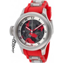 Women's Russian Diver Red/Grey/Black Camouflage Dial Red Polyuret ...