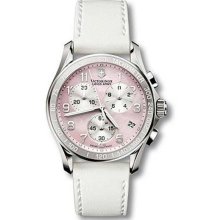 Women's Stainless Steel Classic Pink Mother Of Pearl Dial Chronograph