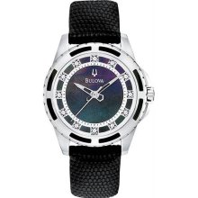 Women's Stainless Steel Quartz Wintermoor Black Mother Of Pearl Dial Diamonds St