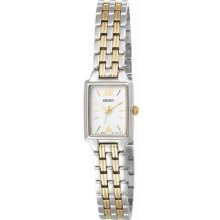 Women's Two Tone Quartz White Dial Link Bracelet