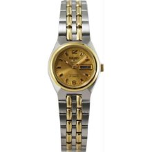 Women's Two Tone Stainless Steel Case and Bracelet Gold Dial Automatic