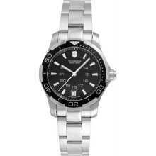 Women's Victorinox Stainless Steel Alliance Sport Black Dial Quartz Date Display