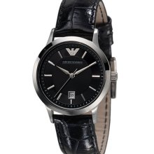 Womens Water Resistant Black Emporio Armani Classic Designer Watch