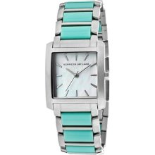 Women's White MOP Dial Stainless Steel and Turquoise Resin ...