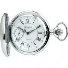 Woodford Full Hunter Chrome Plated Mechanical Pocket Watch