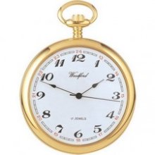 Woodford White Face Gold Plated Mechanical Pocket Watch