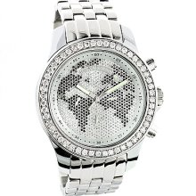World Map Watches: Luxurman Mens Diamond Watch 2.50ct