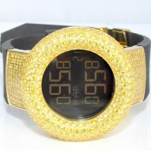 Yellow CZ Watch mens Digital KC Rubber Band Bazel Case Luggs 48mm Aqual Jino