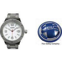 Zippo White Face Stainless Steel Band Work Watch 45006