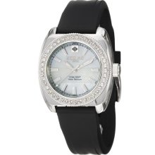 Zodiac Women's 'Racer' Stainless Steel and Rubber Crystal Set Watch