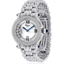 1.40ct Ladies Chopard Happy Sport Watch Floating 7 Stone Diamond Dial 27/8236