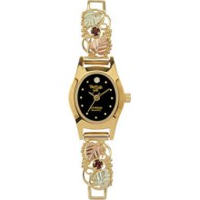 10k Black Hills Gold Womens Ladies Choose Your Birthstone Diamond Watch