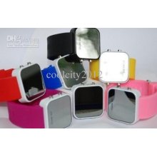 10pcs/lot ,colorful Led Watch Brand New Mirror Face Fashion And High