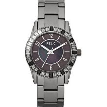 $115 Women's Relic By Fossil Gunmetal Crystal Stainless Steel Watch Zr11976