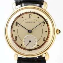 1942's Longines 18k Solid Gold Case Tri-color Dial Manual Wind Mens Watch