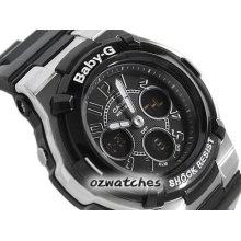 2013 Casio Baby-g Digital-analog Bga-110 Bga-110-1b2 Black Sunburst Face