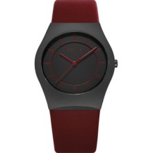 32035-649 Bering Time Ceramic Red Calfskin Watch