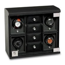 4-Module Leather Watch Winder And Watch Storage Box By W83878