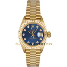 69178 President 18K Yellow Gold Blue Diamond Dial & Bezel