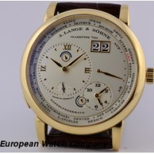 A. Lange and Sohne Lange 1 TimeZone 18K YG