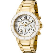a_line Watches Women's Marina Chronograph White Dial Gold Tone Gold To