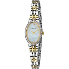 Accurist Ladies' Slim, Crystal Set, Oval Dial, Two-Tone LB1347P Watch