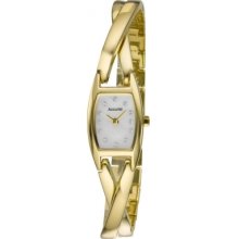 Accurist Lb1434p Ladies Special White Crystal Gold Watch Rrp Â£100