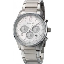 Accurist Men's Quartz Watch With Silver Dial Chronograph Display And Stainless Steel Bracelet Mb896s