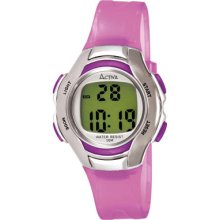 Activa Watches Women's Digital Multi-Function Lilac Transparent Rubber