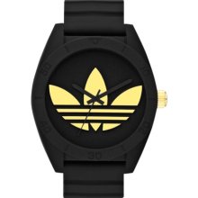 Adidas Mens Originals Santiago XL Analog Polyurethane Watch - Black Rubber Strap - Black Dial - ADH2712