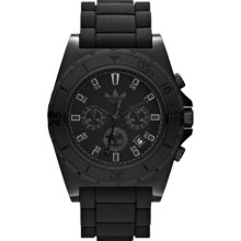 adidas Originals 'Stockholm' Chronograph Silicone Strap Watch, 45mm Black