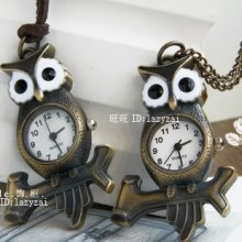 Agj10 Owl Pocket Watch / Korea Retro Jewelry Watch Ms. Necklace