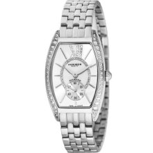 Akribos Xxiv Ak470ss Diamond Swiss Quartz Tourneau Bracelet Women's Watch