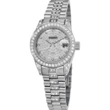 Akribos Xxiv Ak487ss Diamond Quartz Bracelet Womens Watch