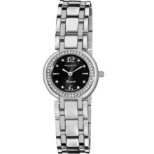 Akribos Xxiv Ak513bk Stainless Steel Diamond Bracelet Womens Watch