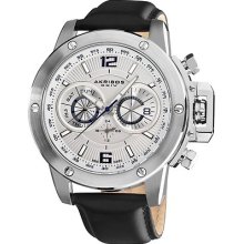 Akribos Xxiv Men Conqueror Multifunction Steel Swiss Quartz Strap Watch