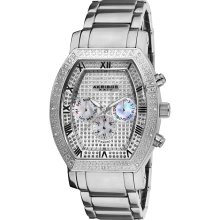 Akribos XXIV Men's Multifunction Diamond Tonneau Swiss Quartz Watch