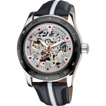 Akribos XXIV Men's Skeleton Automatic Retro Strap Watch (Akribos Mens automatic leather strap)