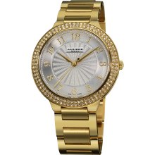 Akribos XXIV Men's Swiss Quartz Swarovski Crystal Stainless Steel Bracelet Watch (Gold-tone)