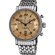 Akribos XXIV Men's Swiss Collection Stainless Steel Bracelet Chronograph Watch (Champagne)
