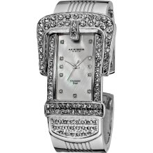 Akribos XXIV Women's Quartz Diamond Bangle Watch (Silver-tone)