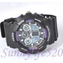 Analog Digital Mutiple Time Zone Men Sports Watch Ohsen