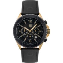 Andrew Marc Watch, Mens Chronograph Black Leather Strap 46mm A11406TP